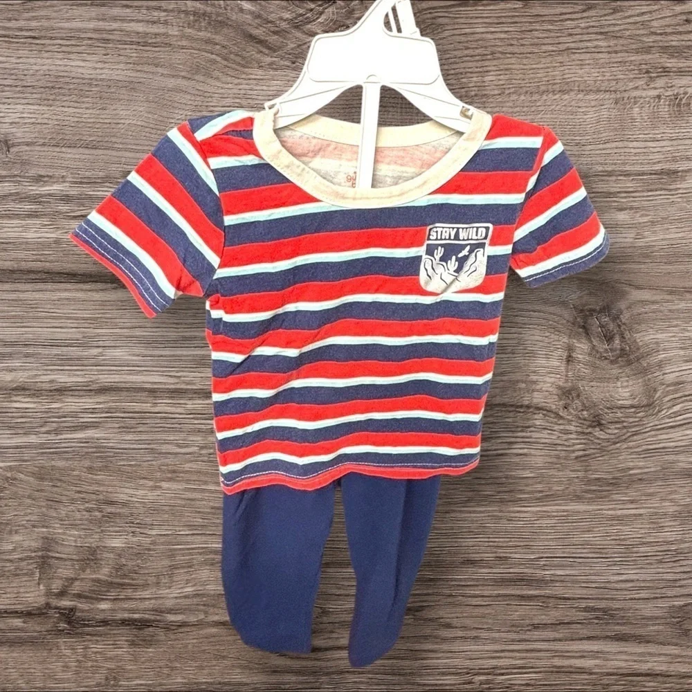 Gumballs 3T Striped “Stay Wild”Toddler Outfit. Good used cndtn.